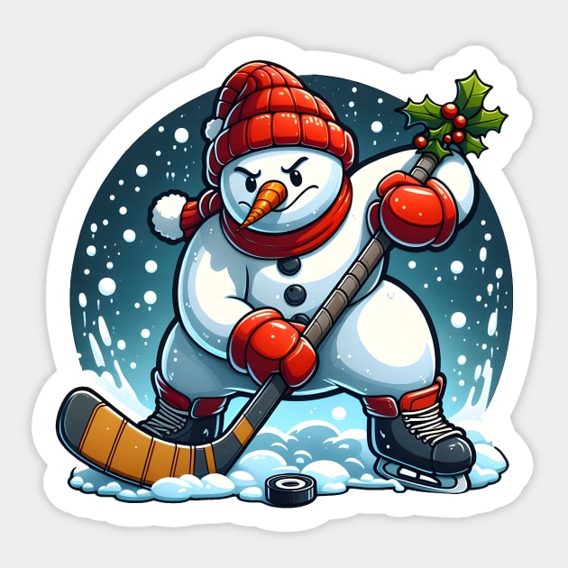 Holiday snowman ice hockey Sticker by SergioCoelho_Arts